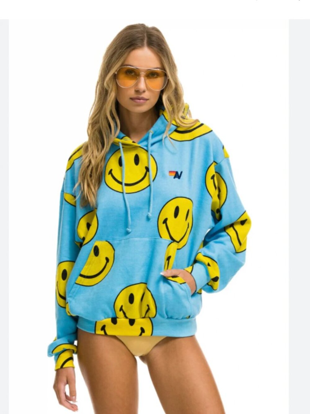 Aviator nation smiley Hoodie sie large